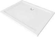 Mexen Flat rechthoekige douchebak slim 90 x 70 cm, wit, chrom sifon - 40107090