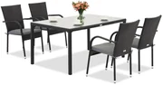 Milan 4 Garden Point technorattan set zwart