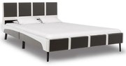 vidaXL Bedframe kunstleer grijs en wit 135x190 cm