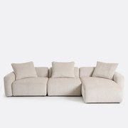 3-zits rechte modulaire hoekbank in jacquard chenille, AMAD