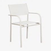 Stapelbare Tuinstoel Met Aluminium Armleuningen Olenia Gardenia Wit - Sklum