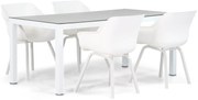 Tuinset 4 personen 180 cm Kunststof Wit Hartman Sophie