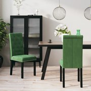 vidaXL Eetkamerstoelen 2 st fluweel donkergroen