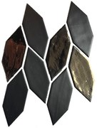 Terre d'Azur Barco mozaïek zwart en goud glans/mat - per 5 vellen