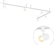 Modern hangend railsysteem met 5 Spot / Opbouwspot / Plafondspots wit 1-fase - Iconic Jeana GU10 Scandinavisch rond Binnenverlichting Lamp
