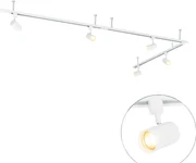 Modern hangend railsysteem met 5 Spot / Opbouwspot / Plafondspots wit 1-fase - Iconic Jeana GU10 Scandinavisch rond Binnenverlichting Lamp