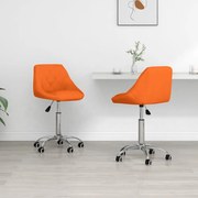 vidaXL Eetkamerstoelen draaibaar 2 st kunstleer oranje