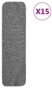vidaXL Trapmatten 15 st anti-slip rechthoekig 75x20 cm grijs