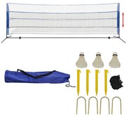 vidaXL Badminton net met shuttles 500x155 cm