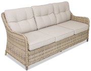 Driezitsbank van kunststof rotan Toledo beige Garden Point