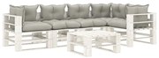 vidaXL 6-delige Loungeset met taupe kussens pallet hout