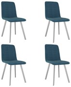 vidaXL Eetkamerstoelen 4 st fluweel blauw