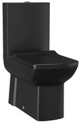 Creavit Lara Staande Toilet - onderpot - zonder bidet sproeier - muur/onderuitgang - mat zwart LR360-11SM00E-0000