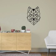 Homemania Wanddecoratie wolf 41x57 cm staal zwart