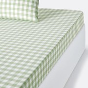 Hoeslaken in katoen, omslag 30 cm, Veldi groen