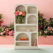 Kare Design Paco Organische Vakkenkast Japandi Wit - 95x32x180cm.