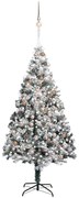 vidaXL Kunstkerstboom met LED's en kerstballen 240 cm PVC groen