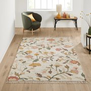 Kilim vloerkleed, geborduurd, in jute, Flotissy