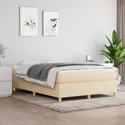 vidaXL Boxspringframe stof crèmekleurig 140x190 cm