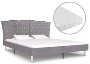 vidaXL Bed met matras stof lichtgrijs 160x200 cm