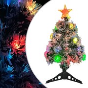 vidaXL Kunstkerstboom met LED 64 cm glasvezel wit en blauw