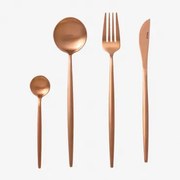 Matte Metallic Noya Bestekset 16-delig Roze Goud Mat - Sklum