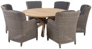 4 Seasons Outdoor Brighton tuinset Pure met Prado tafel Ø160 cm  Tuinset     weerbestendig