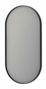 INK SP20 spiegel - 80x4x40cm ovaal in stalen kader - geborsteld metal black 8409470