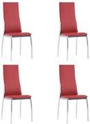 vidaXL Eetkamerstoelen 4 st kunstleer rood