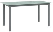 vidaXL Tuintafel 150x90x74 cm aluminium en glas lichtgrijs