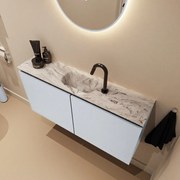 Mondiaz Ture DLux toiletmeubel 100cm clay met wastafel glace midden met kraangat