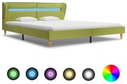 vidaXL Bedframe met LED stof groen 150x200 cm