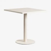 Vierkante Metalen Eettafel (70x70 Cm) Mizzi Tapioca Beige - Sklum