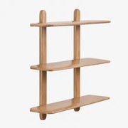 Veleta Houten Wandrek Mangohout & ↔︎ 80 Cm & 3 Schappen - Sklum