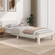 vidaXL Bedframe massief grenenhout wit 90x200 cm