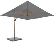 4 Seasons Outdoor Siesta PREMIUM 300 x 300 cm parasol charcoal, wood look frame  Parasol    houtkleur weerbestendig