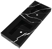 Brauer Coral dubbele wastafel marmerlook 120cm zonder kraangat nero marquina