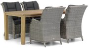 Tuinset 4 personen 180 cm Wicker Grijs Garden Collections Aberdeen/Bristol