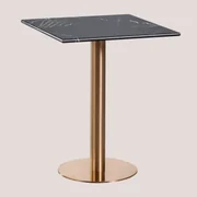 Vierkante Bartafel In Marmer Cosmopolitan Zwart Marmer & ↔︎ 60 Cm & Roségoud - Sklum