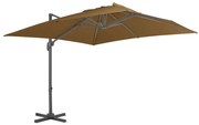 vidaXL Zweefparasol met aluminium paal 300x300 cm taupe