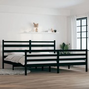 vidaXL Bedframe massief grenenhout zwart 200x200 cm