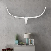 vidaXL 242338 Wall Mounted Aluminium Bull’s Head Decoration Silver 125 cm
