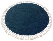 Tapijt BERBER 9000 ROND blauwrand ,  Barber , marokkaanse shaggy