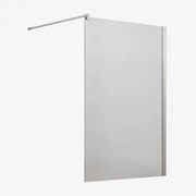 Vaste Douchewand Met 8 Mm Gehard Glas En Bristol Aluminium Geborsteld Grijs & Transparant & 120 X 195 Cm - Sklum