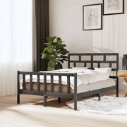 vidaXL Bedframe massief grenenhout grijs 120x200 cm