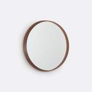 Ronde spiegel met notenhoutfineerØ60 cm, Alaria