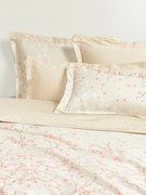Katoensatijnen dekbedovertrek Sakura met bloemenprint