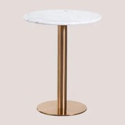 Cosmopolitan Ronde Marmeren Bartafel Wit Marmer & Ø60 Cm & Roségoud - Sklum