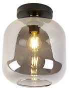 Smart plafondlamp zwart met goud en smoke glas incl. Wifi A60 - Zuzanna