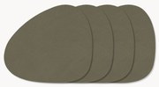 Asymmetrische leren placemats Curve, 4 stuks